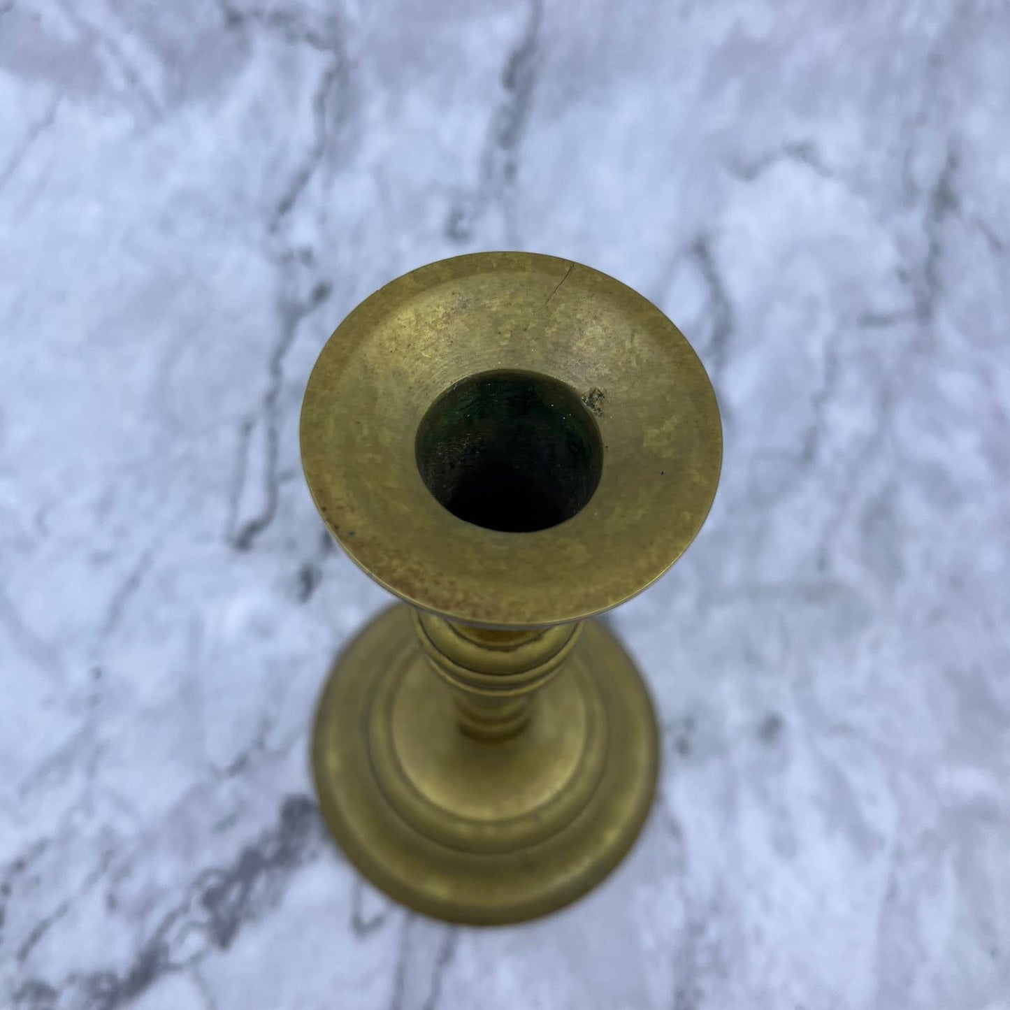 Antique Solid Brass Candlestick Candle Holder Tall Heavy & Great Patina 7” TJ4