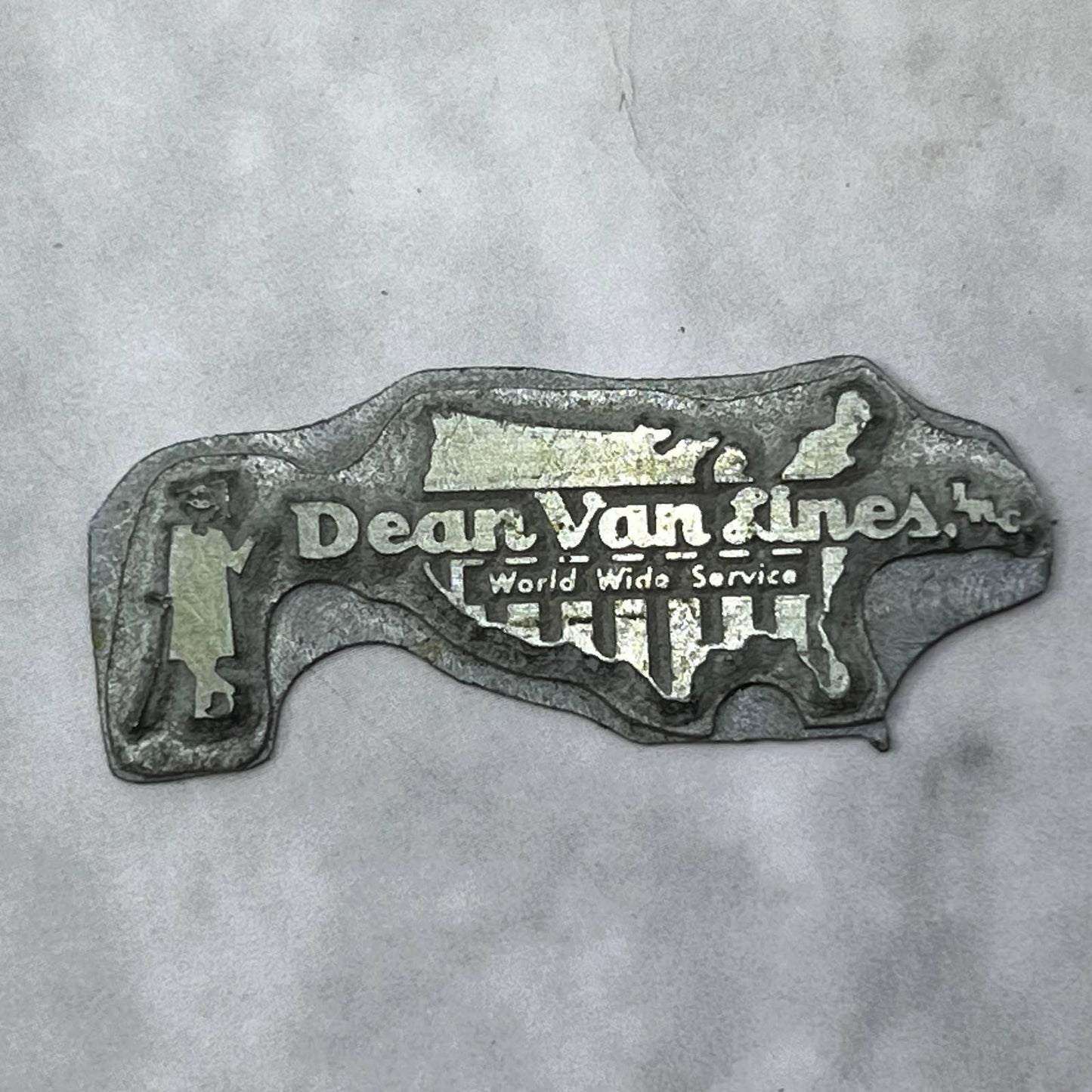 Vintage Printing Letterpress Printers Block Plate Dean Van Lines Inc. TJ514