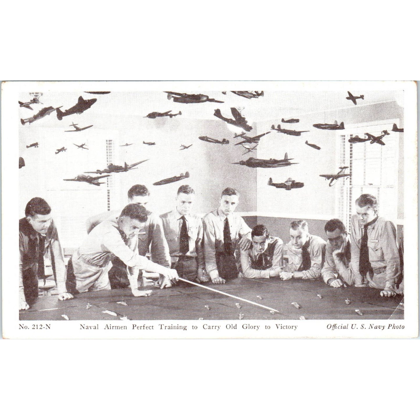 Vintage Postcard WWII Naval Airmen Training to Carry Old Glory to Victory EA3