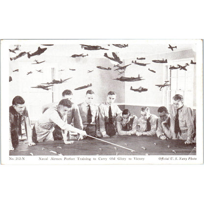 Vintage Postcard WWII Naval Airmen Training to Carry Old Glory to Victory EA3