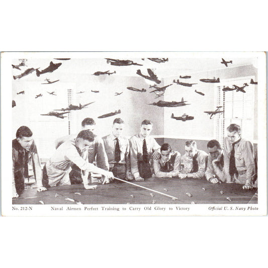 Vintage Postcard WWII Naval Airmen Training to Carry Old Glory to Victory EA3