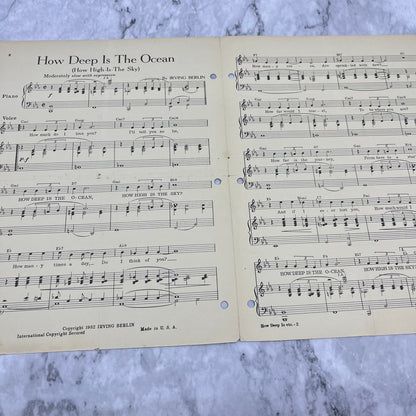 1932 Irving Berlin's How Deep is the Ocean Piano Sheet Music V41-3