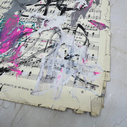 Original Mixed Media Abstract Art Painting 10x13” Vivid Notes Signed #8