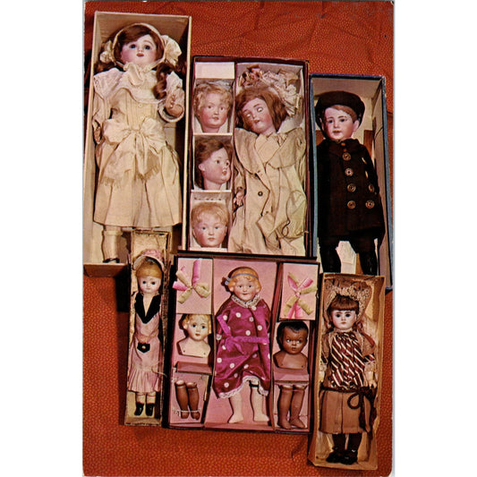 Group of Dolls in Original Boxes Mary Merritts Doll Museum Original Postcard PB8