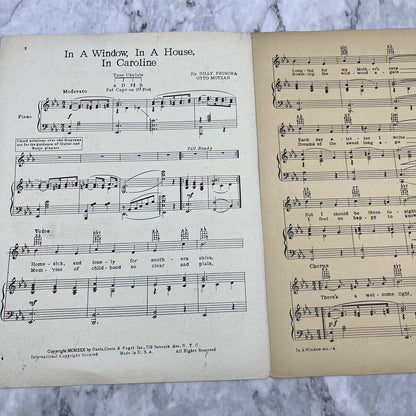 1930 IN A WINDOW, IN A HOUSE, IN CAROLINE Sheet Music Rudy Vallee V42-2