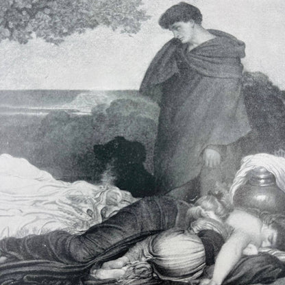 1880s Art Print Engraving  Boccaccio CYMON & IPHIGENIA Frederick Leighton