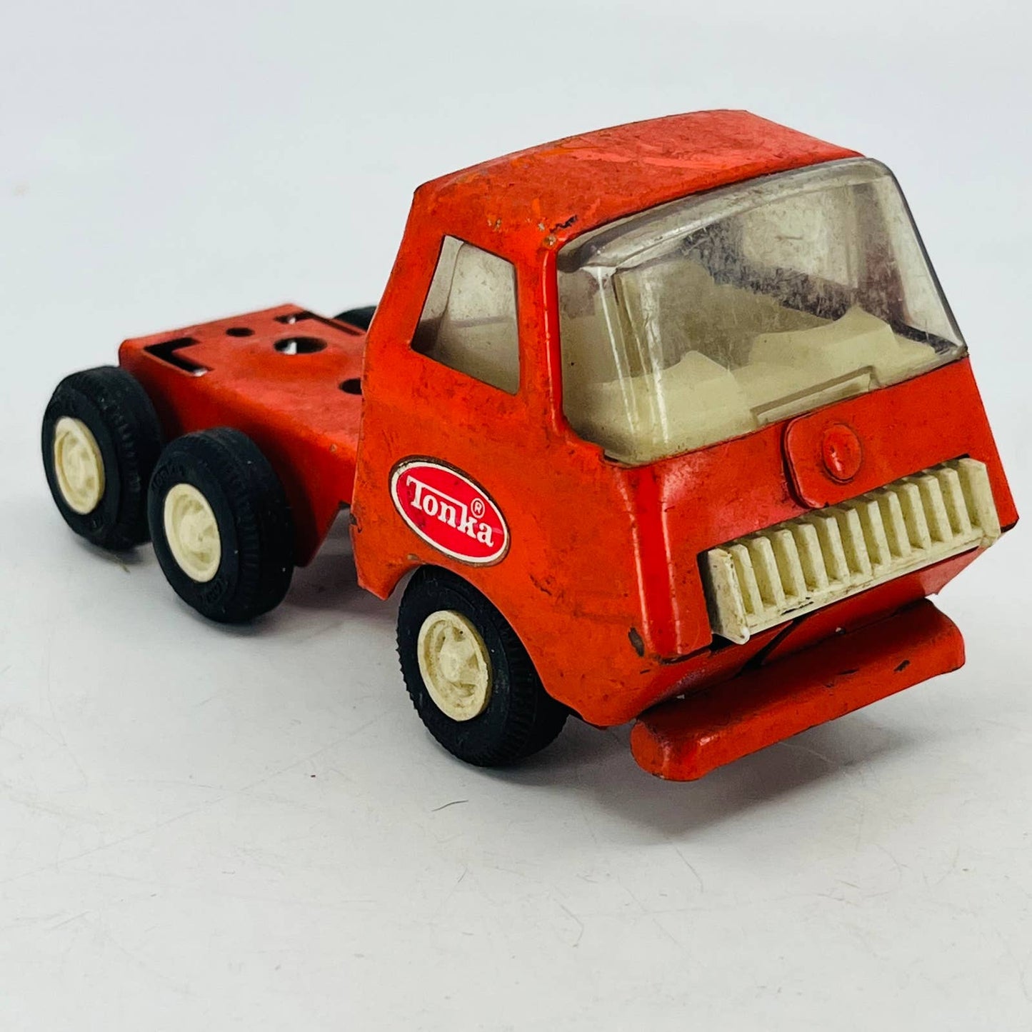 Vintage Tonka Orange Tractor Truck Cab Semi Tandem Steel Metal toy Hauler TC4