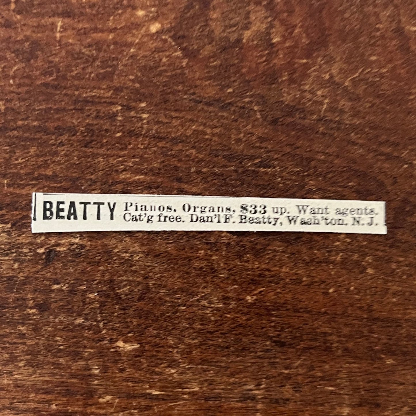 Daniel F. Beatty Pianos, Organs Washington NJ Original Advertisement AD8-P28