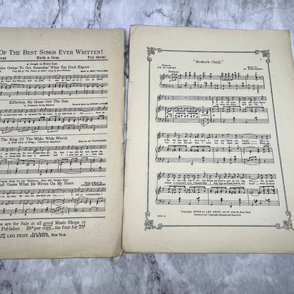 Two Men and A Girl - Mother's Child Bailey Austin 1910 Sheet Music TK2-SM2