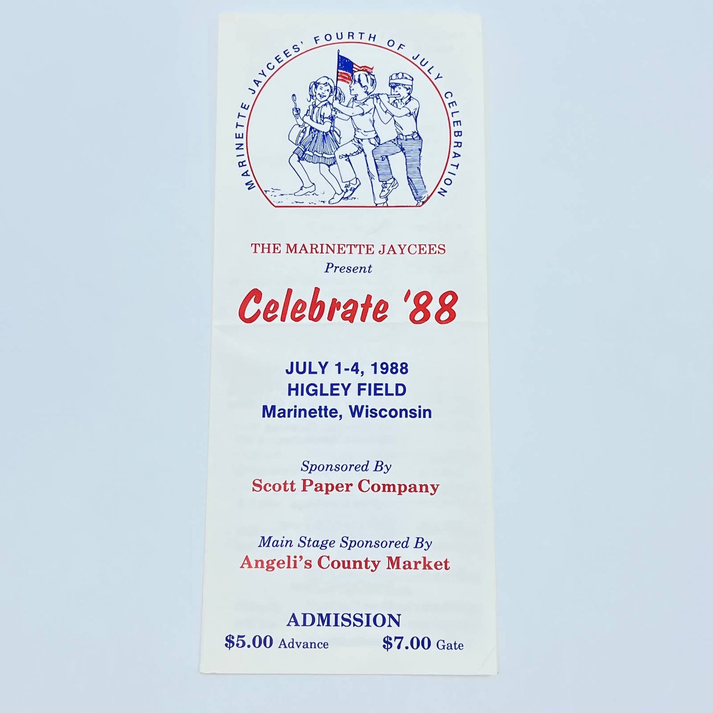 1988 Marinette WI Jaycees Celebrate ‘88 Fourth of July Celebration Brochure AB8
