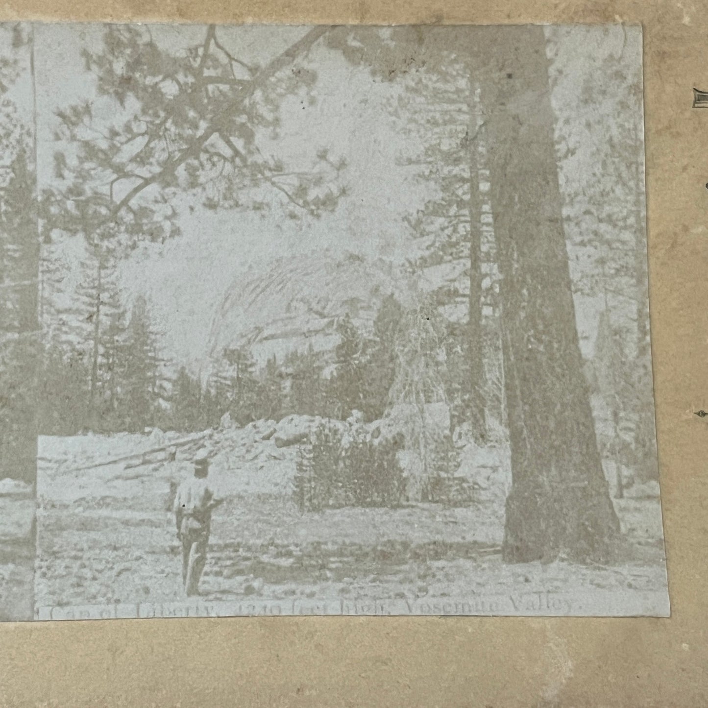 Cap of Liberty Yosemite Valley CA c1880 Antique Stereoview Card H2-3