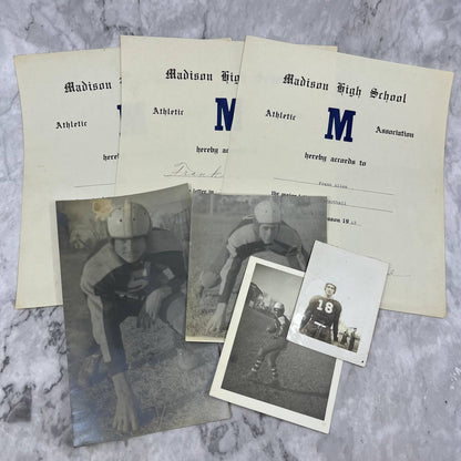 1940s Football Photos and Certificates Madison Memorial High School Maine TK2