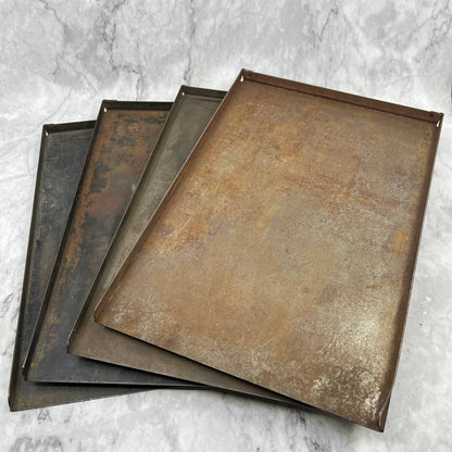 Vintage Stainless Steel Letterpress Galley Trays SET OF 4 - 9x13 TJ5