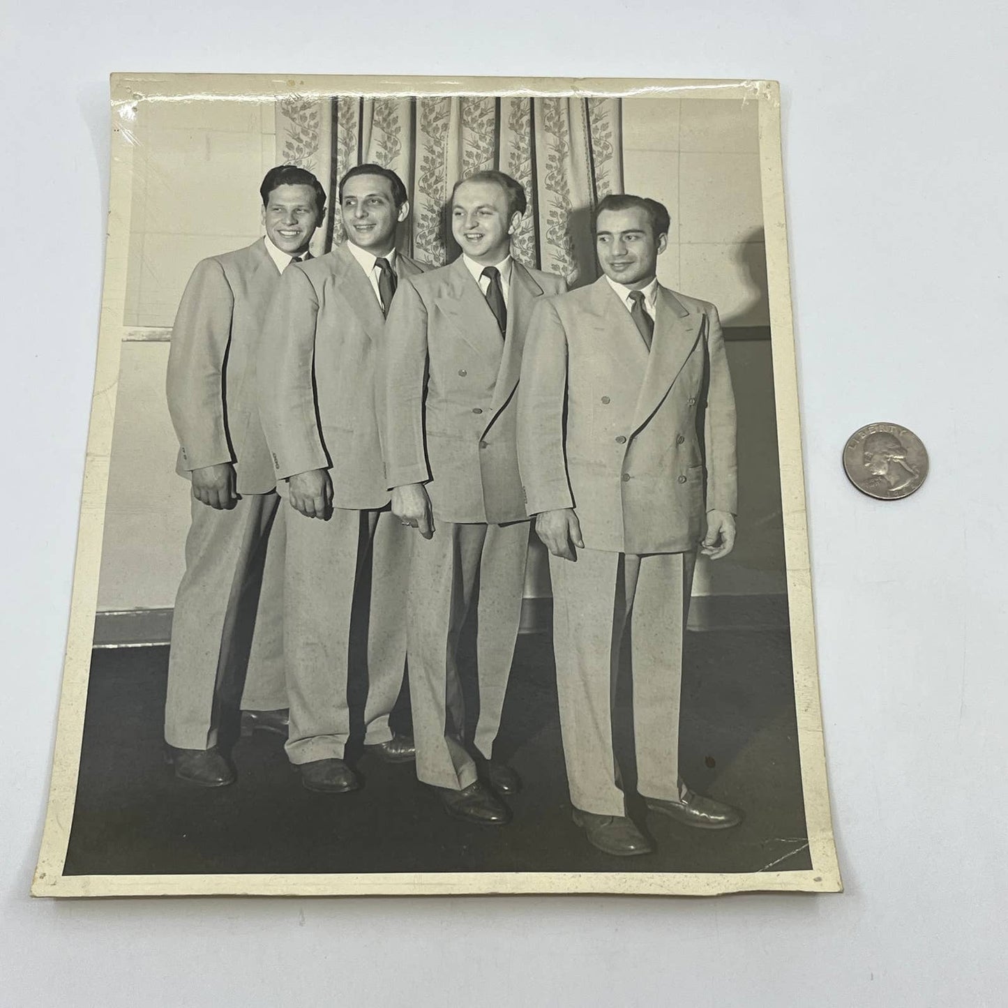 1950s Music Group Quartet Posing Photograph 8x10" Schenectady NY AB7