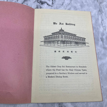 Original Vintage 1940s Wo Fat Chop Suey Restaurant Menu Honolulu Hawaii WWII TD8