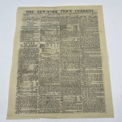 1866 New York Price Current Newspaper Stock Market Review May 12 No. 38 AC2