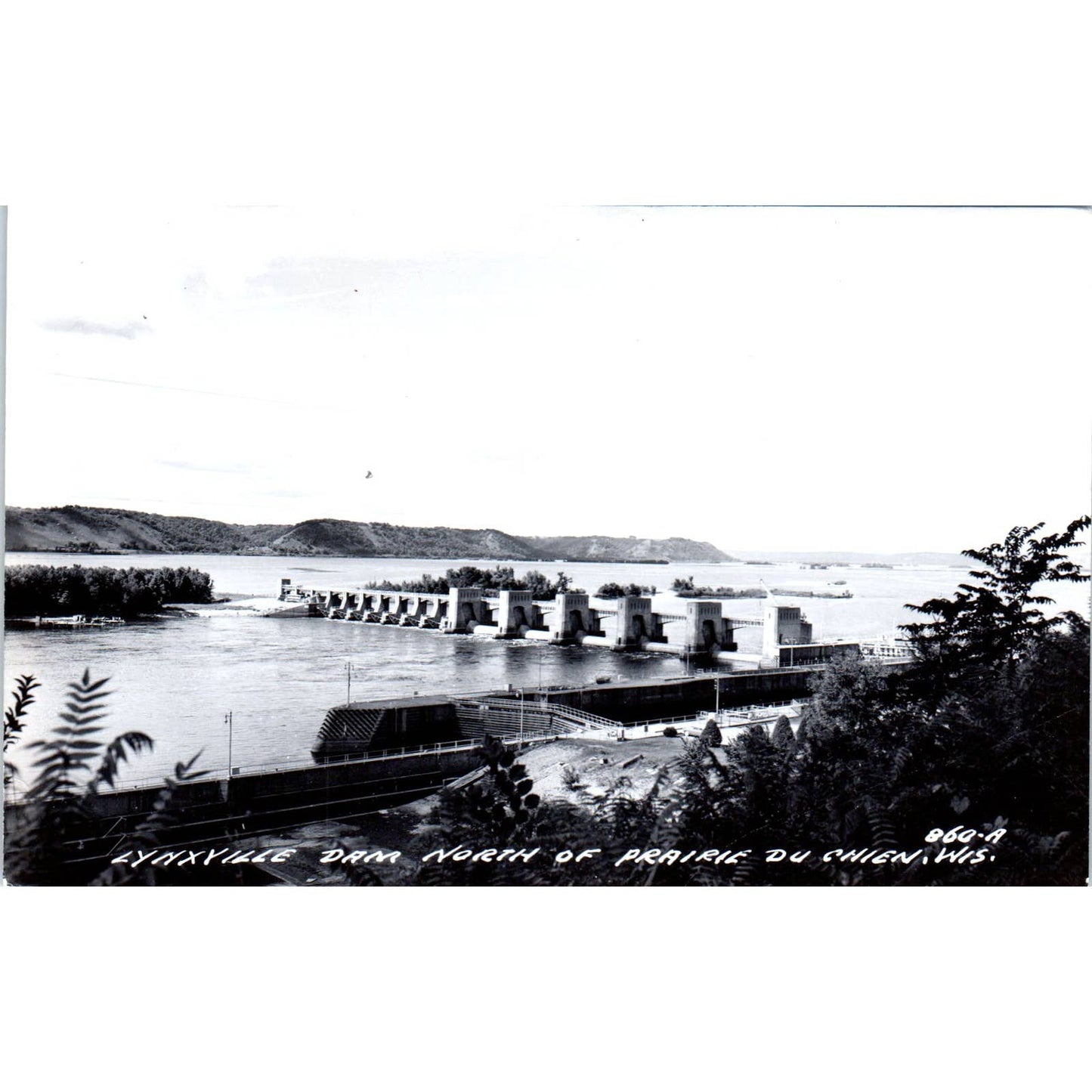 Lynxville Dam Prairie Du Chien Wisconsin RPPC Original Postcard TJ9-P3