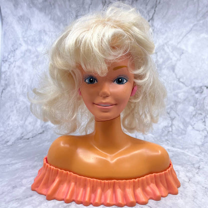 Vintage 1986 Arco Mattel Barbie Head Styling Head Make Me Pretty Blonde TI9