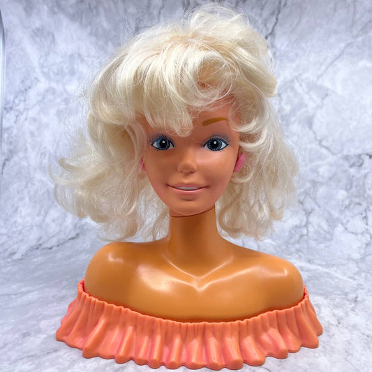 Vintage 1986 Arco Mattel Barbie Head Styling Head Make Me Pretty Blonde TI9