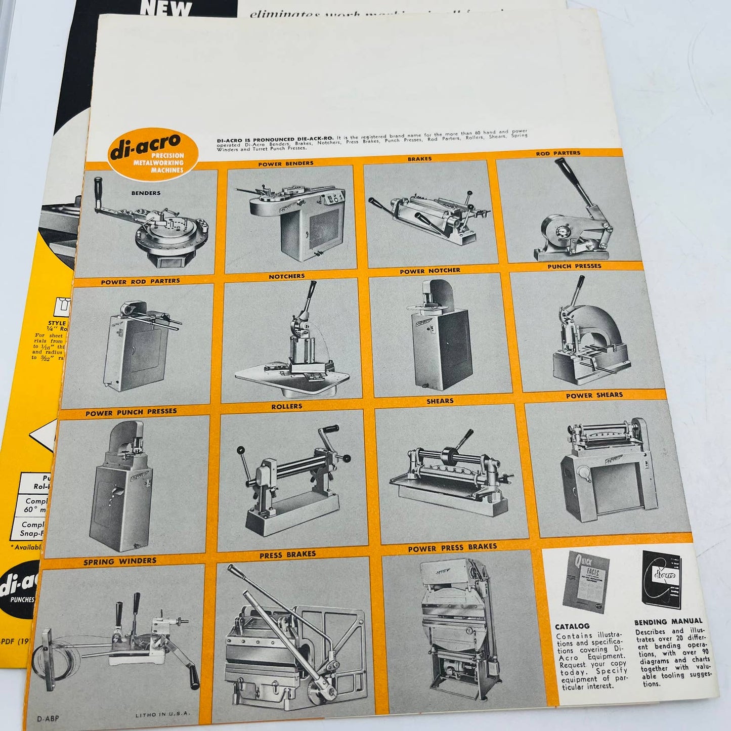 1958 Set of 2 CNC Die Cutting Metalworking Catalogs Di-Acro Punch Press C7