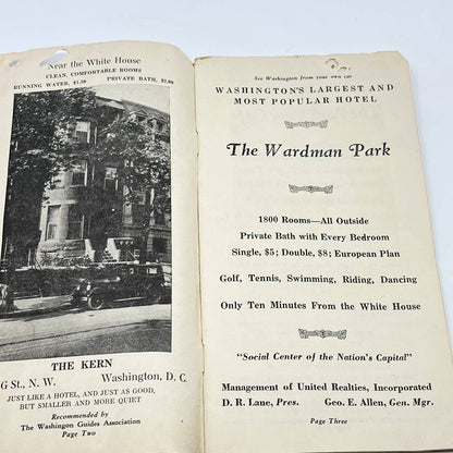 1930s Washington D.C. Visitors Tourist Guide Booklet TF9