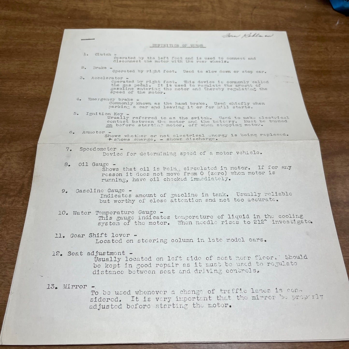 Vintage 1942 Ohio Driver’s Manual, Definition of Terms, and Q & A Brochure H4-1