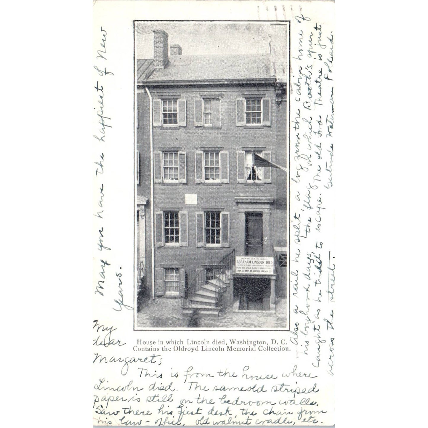 House Where Lincoln Died c1905 Original Postcard TK1-P1