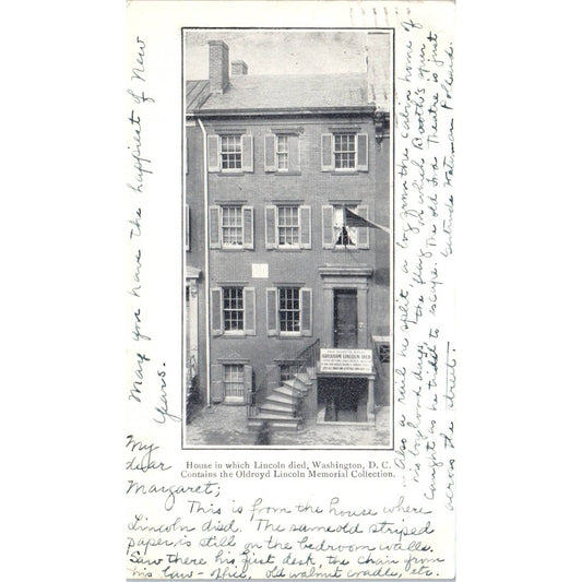 House Where Lincoln Died c1905 Original Postcard TK1-P1