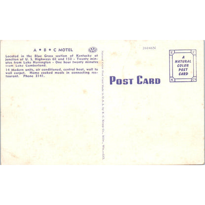 ABC Motel Perryville Kentucky AAA Original Postcard P3-3