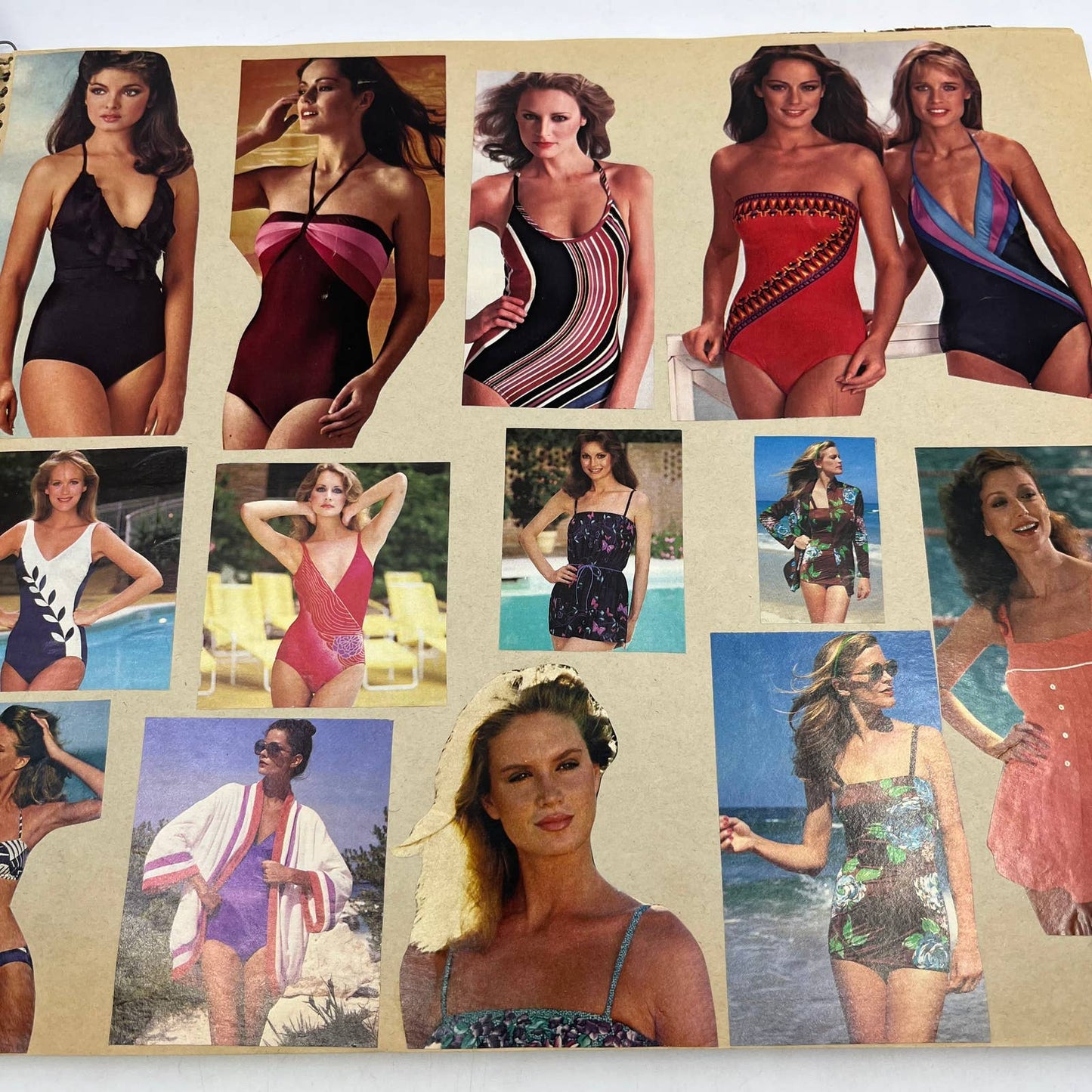 1980s LOADED Scrapbook Album 80s Women's  Fashion Swimsuits Beachwear More TI6
