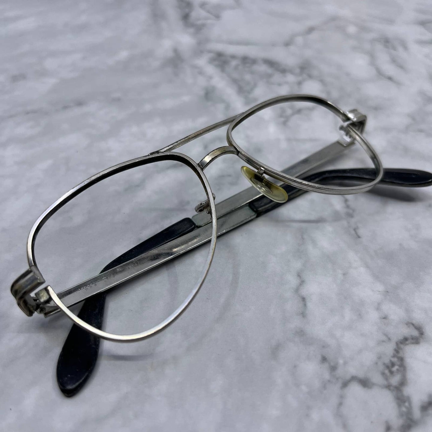 Vintage Art Craft Chrome Aviator Frame Eyeglasses 5 1/4 TD1-2