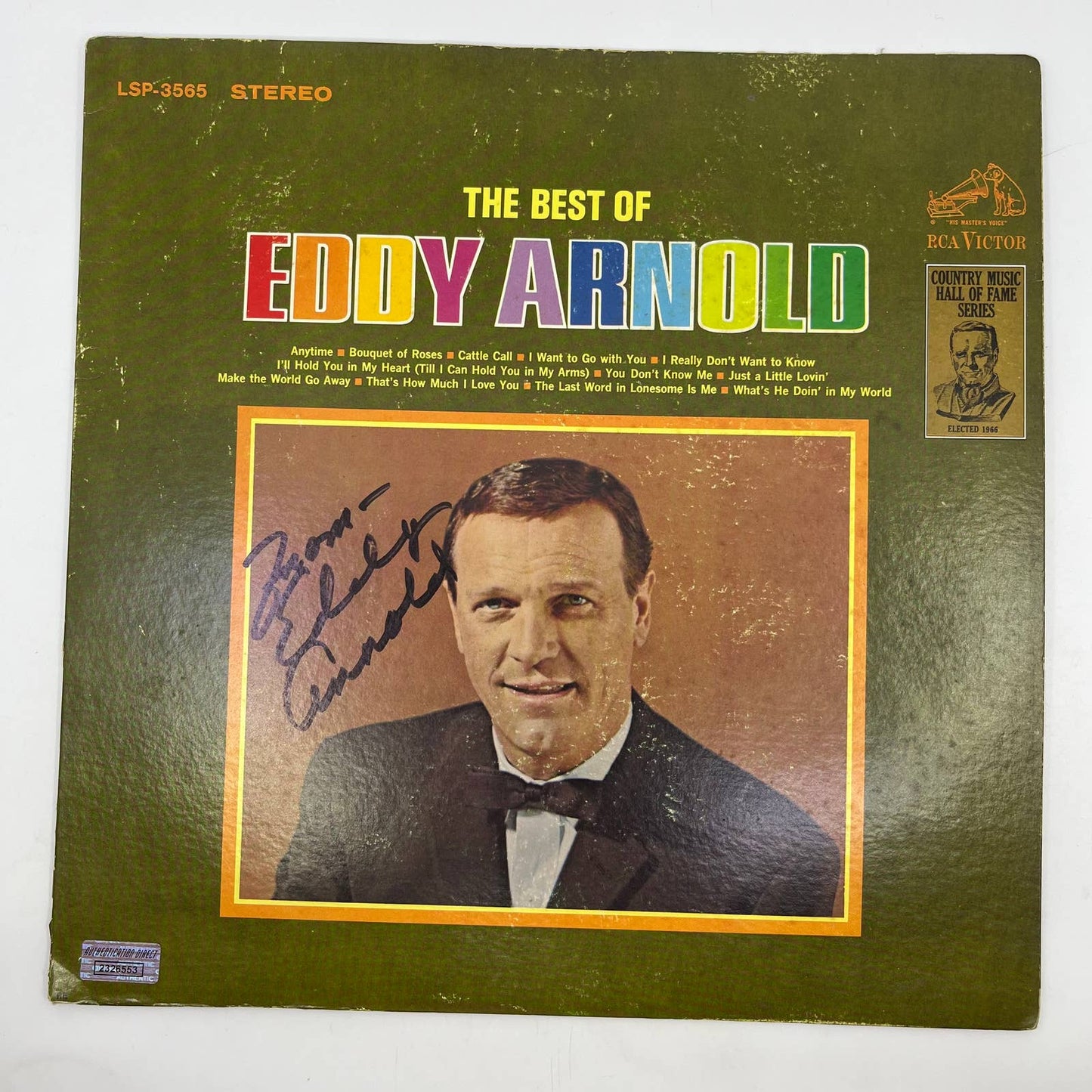 The Best Of Eddy Arnold 1967 Vinyl Record Autographed Signed Authenticated TH3