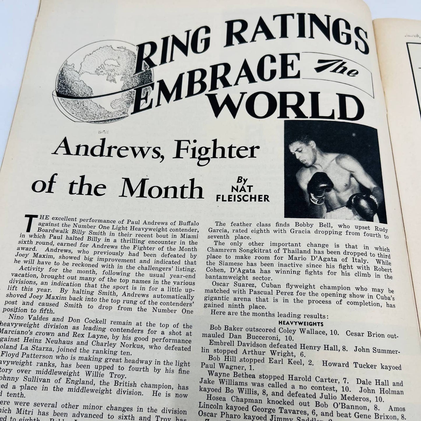 1955 March - The Ring Boxing Magazine – Jimmy Carter Cover Ray Robinson TA5