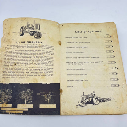 Original 1953 John Deere Tractor Model 60 Series Operator's Manual TC6