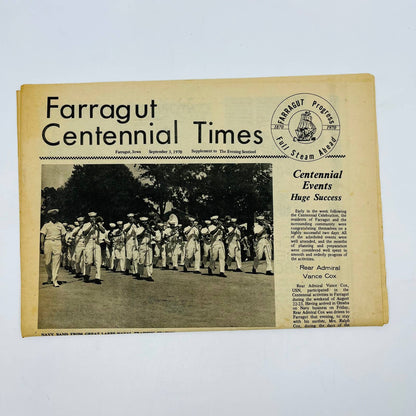 1970 Farragut Centennial Times Supplement Navy Band Parade Farragut Iowa D2