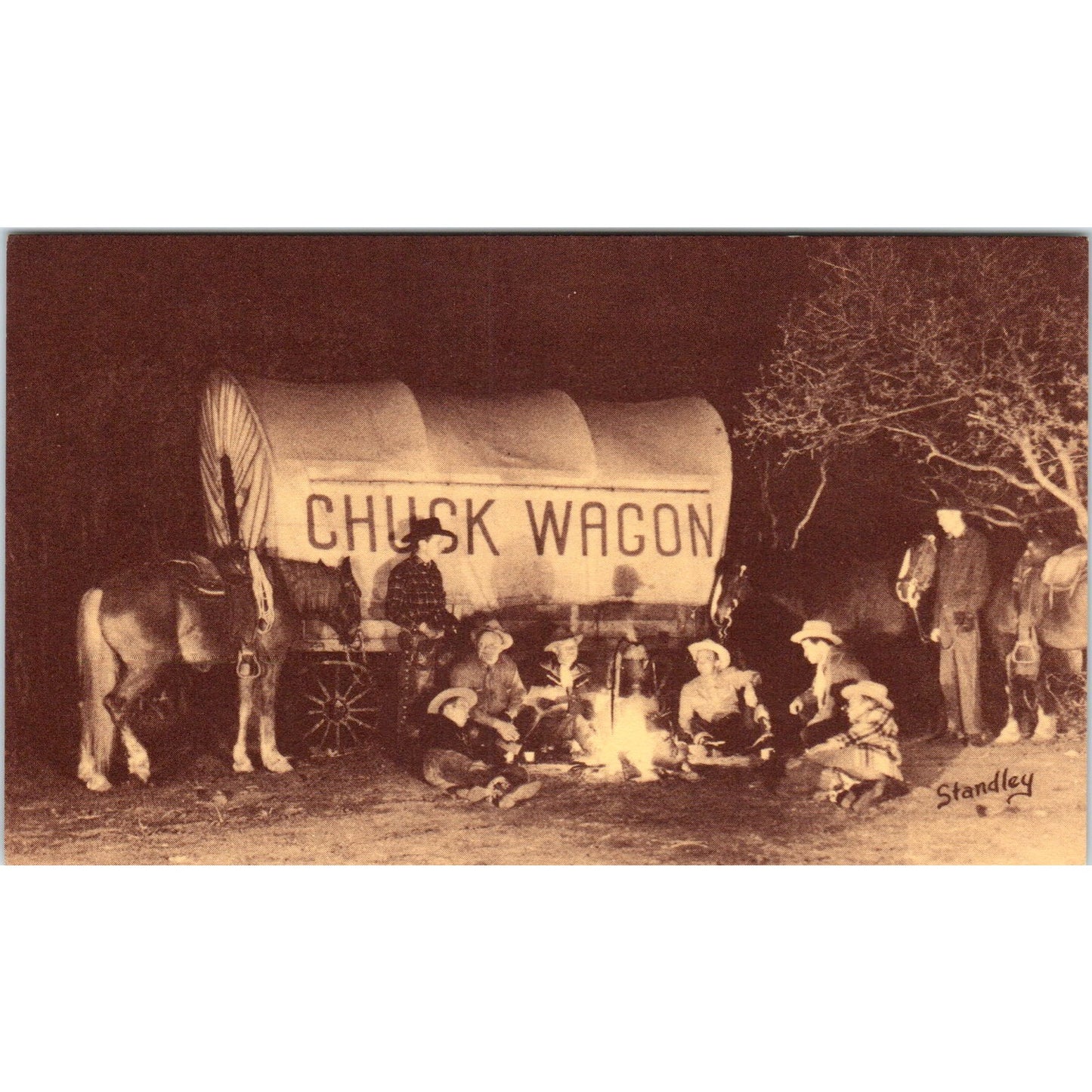 Jaycee Chuck Wagon Dinner Colorado Springs Original Postcard P1-11