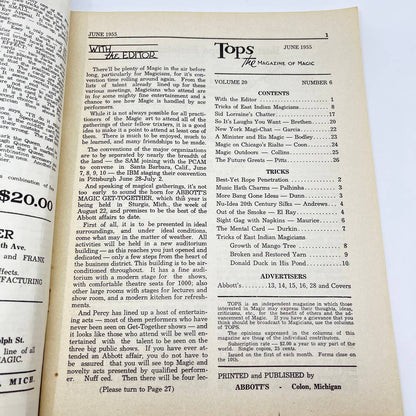 1955 June - Tops Magazine of Magic - Tricks Magicians TF7