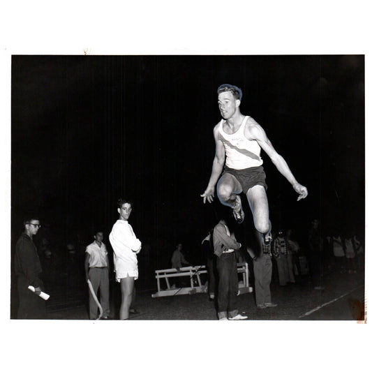 1950s Original Press Photo Track and Field Long Jump Bradenton FL ~6x8" AD2