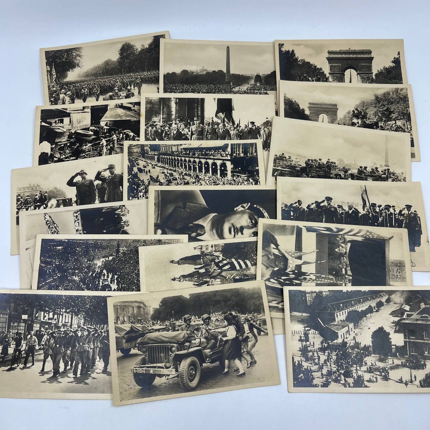 1944 WWII Lot 18 Liberation Of Paris Real Photo Postcards RPPC TG2