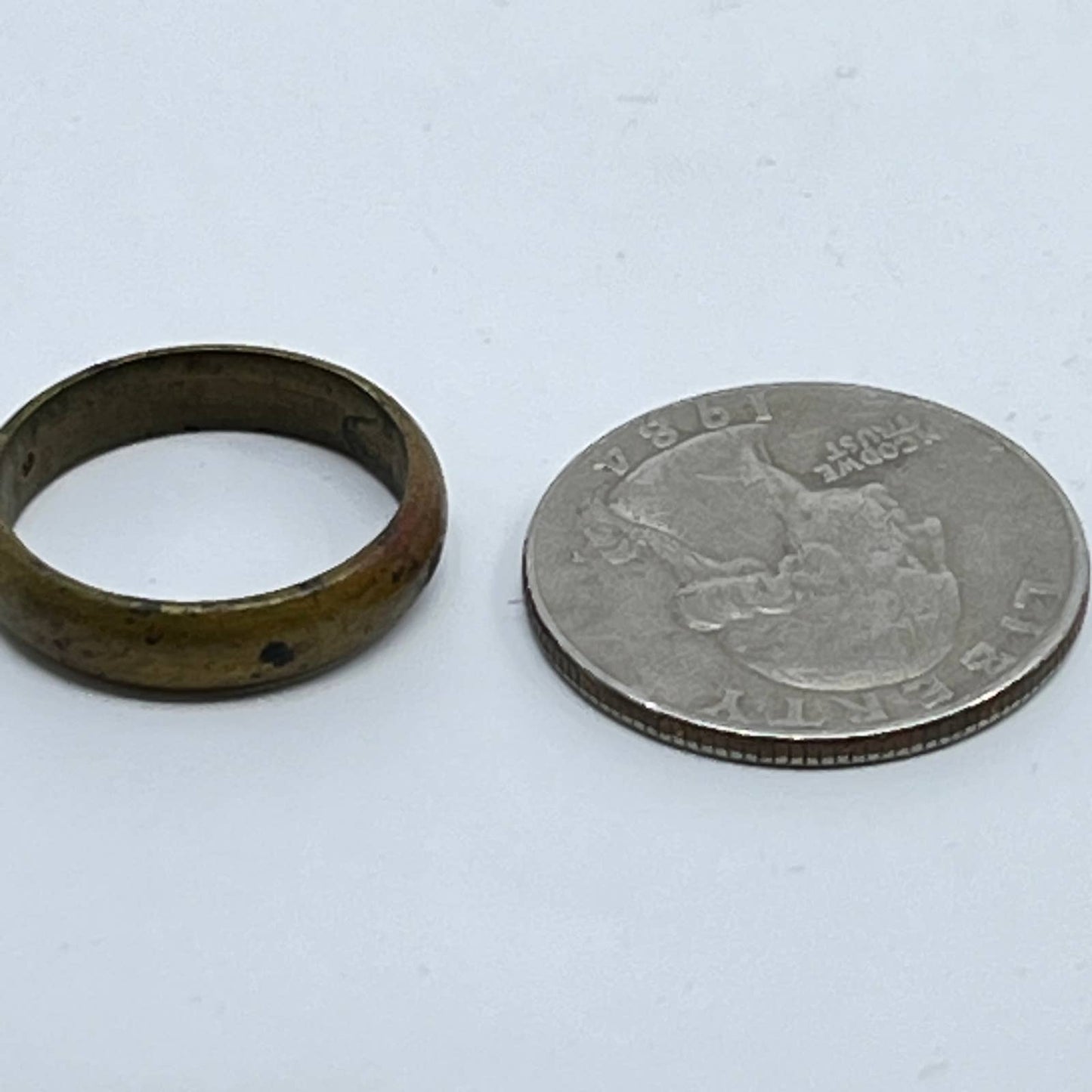 Antique Solid Brass Men's Wedding Band Ring Size 9 SD6