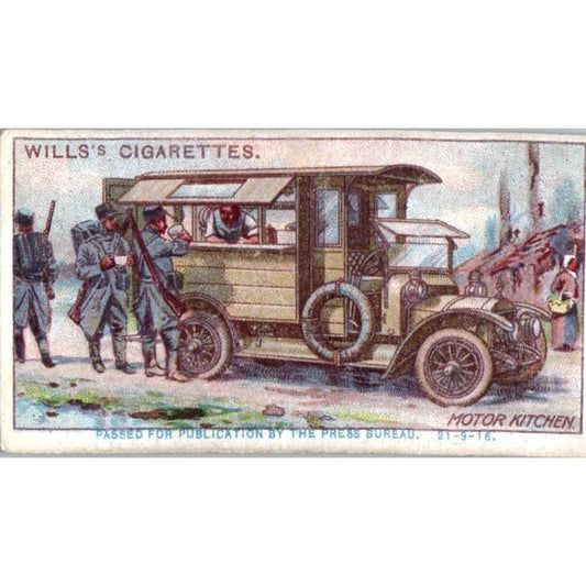 1916 WWI Wills's Cigarette Card Military Motors #27 Motor Kitchen SE5