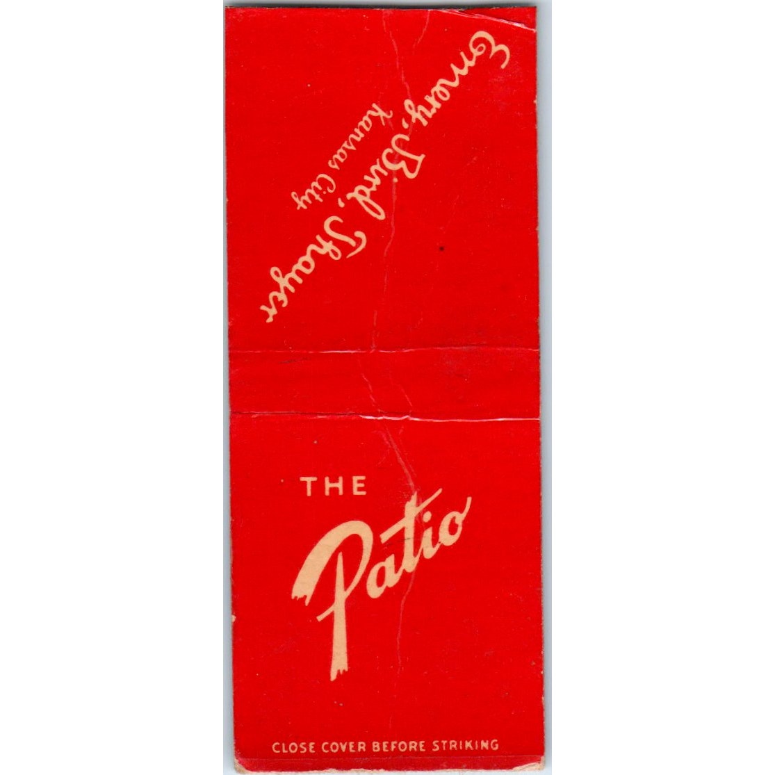 The Patio Emery, Bird, Thayer Kansas City MO Advertising Matchbook Cover MM8-5