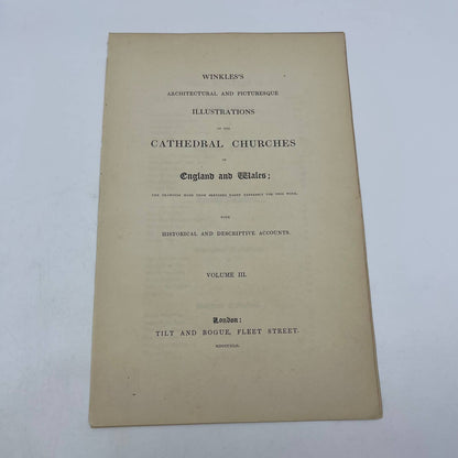 1842 Original Art Engraving Lichfield Cathedral w/ Introduction & Title Page TG6
