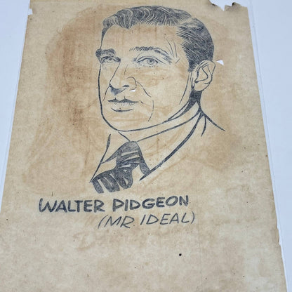 VINTAGE 1940'S MR IDEAL WALTER PIGEON SHIRT IRON ON DECAL TRANSFER D4