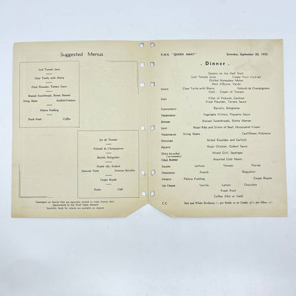 1962 Swedish American Line RS Grisholm Dinner Menu North Cape Cruise Ship AB3