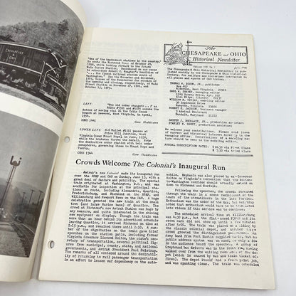 1976 July Chesapeake and Ohio Historical Newsletter C&O RR Thomas Dixon WV M1-2