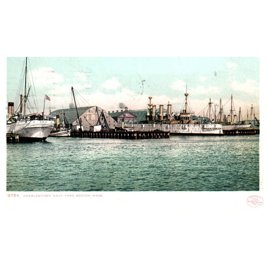 Charlestown Navy Yard Boston Mass 1936 - Original Postcard TJ8-5