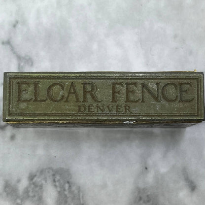 Vintage Printing Letterpress Printers Block Plate Elcar Fence Denver TJ517
