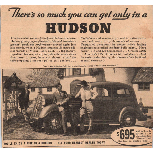 1935 Minneapolis Journal Newspaper Ad Hudson Motor Car Company FL5-2