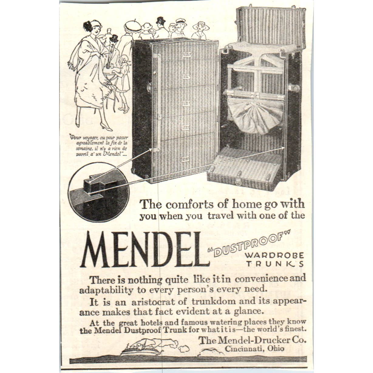 c1920 Harper's Magazine Ad - Mendel Wardrobe Trunks Cincinnati OH EA3-4